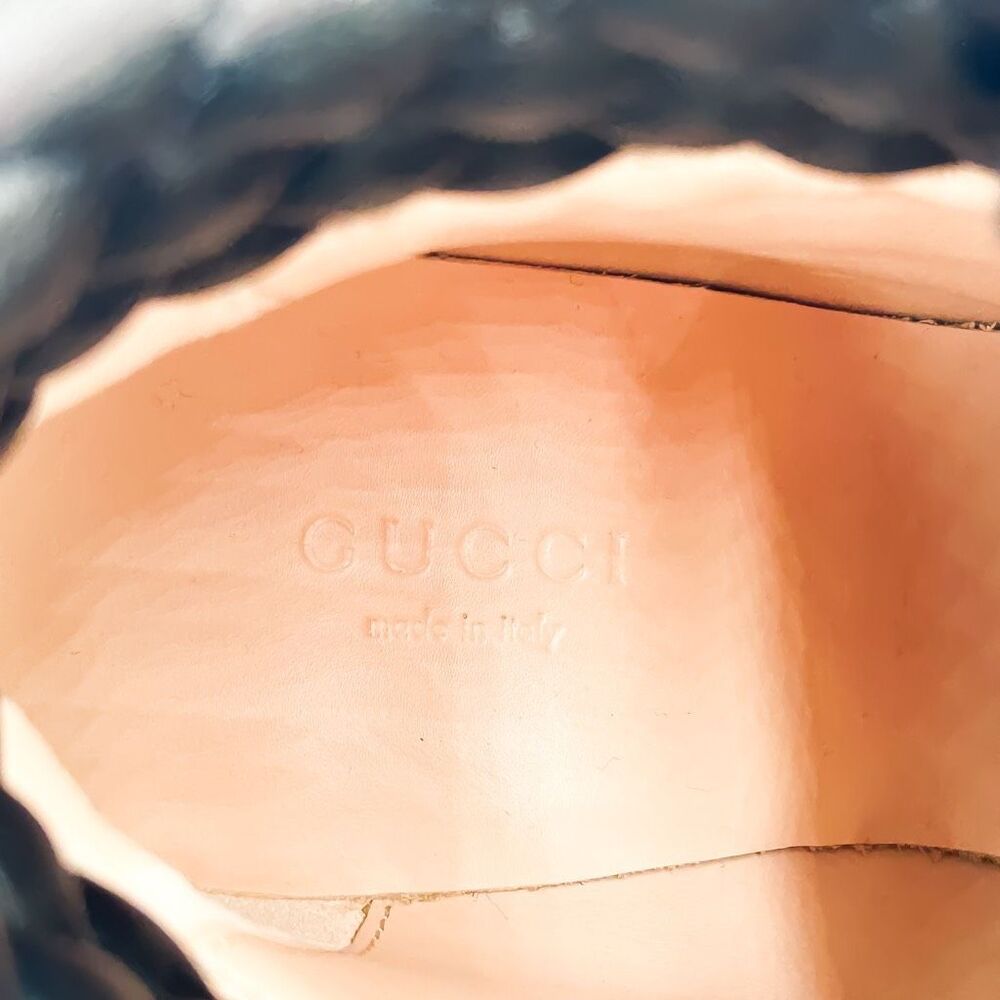 Gucci Boots GG Supreme Apollo Lug Sole Black Leather Canvas 37, 7 - Picture 12 of 14